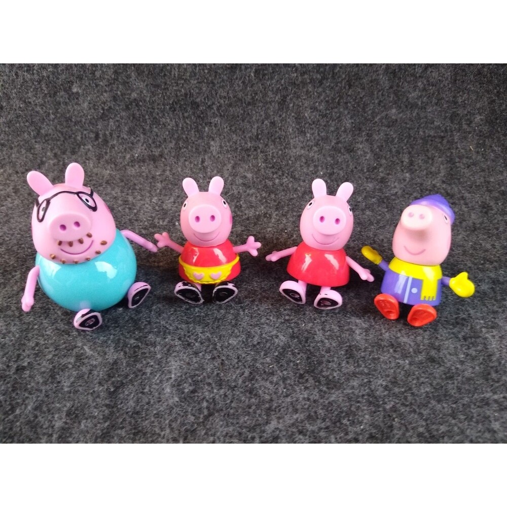 Peppa Pig Lot JAZWARES 3" Action Figure Toys Father Dad Mum Girl LOT of 4
